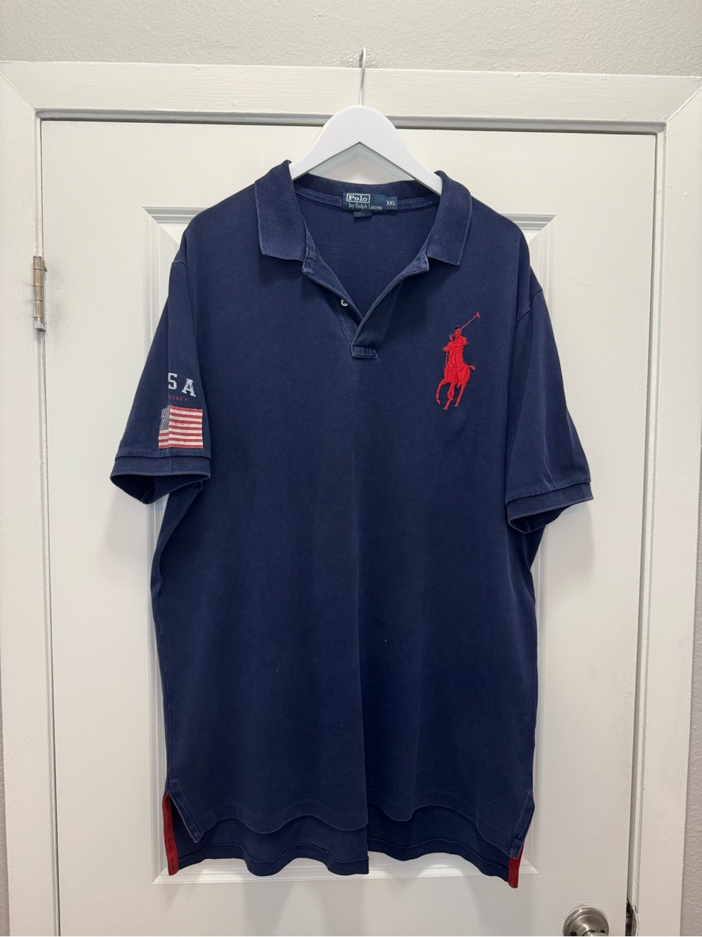 Vintage Polo Ralph Lauren Big Pony USA Flag Polo Shirt